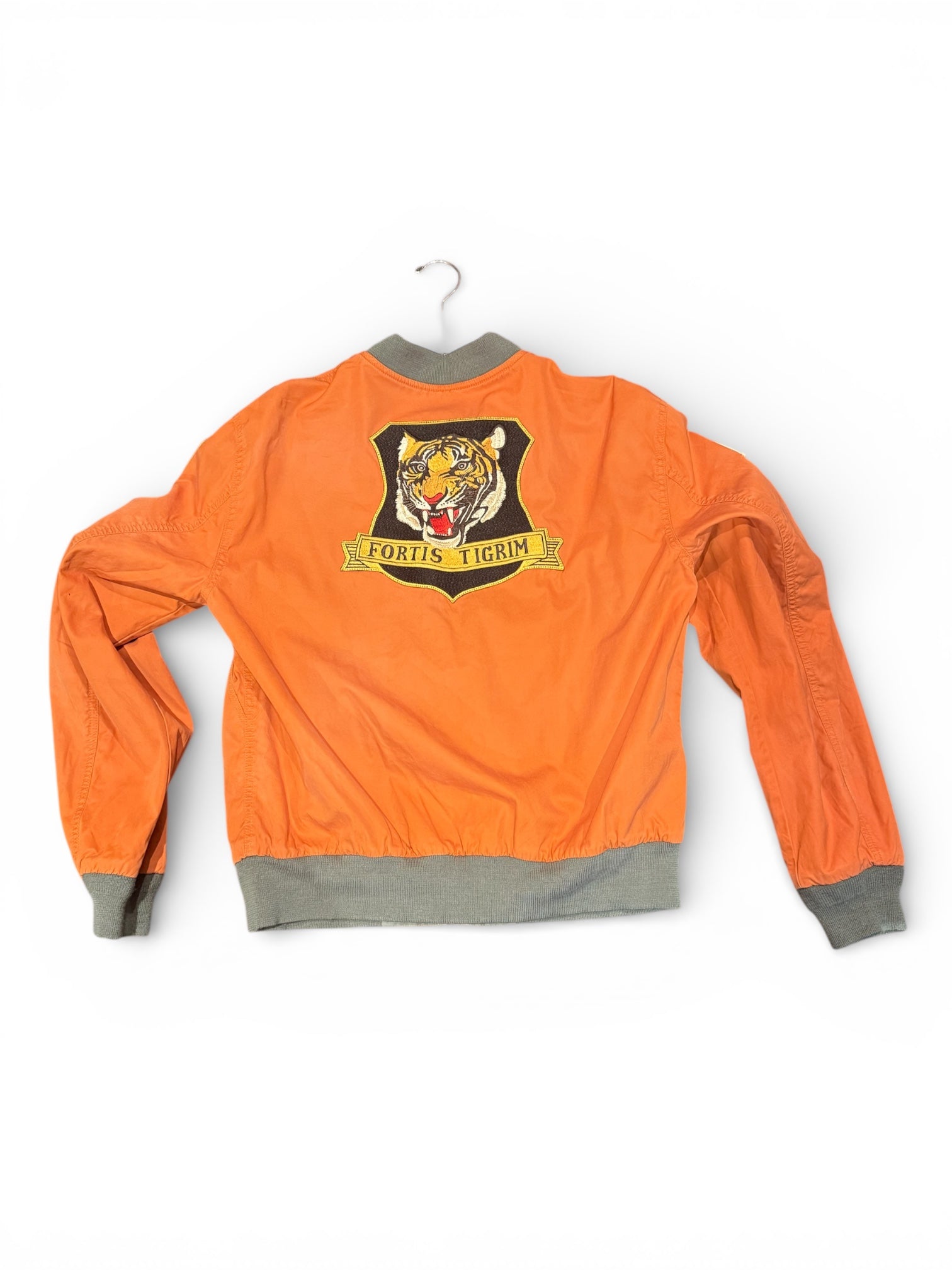 vintage Polo Ralph Lauren reversible Air Force "Fortis Tigrim" bomber jacket in orange