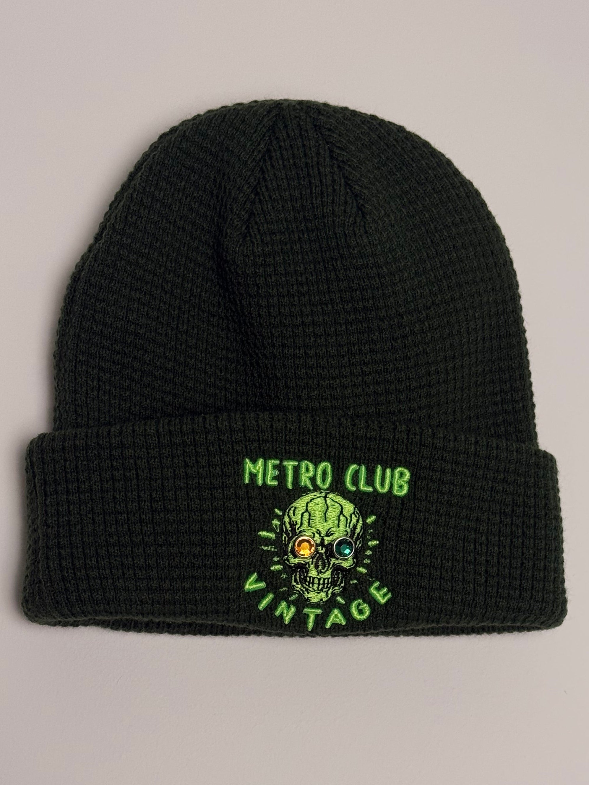 Metro Club Vintage Skull Eyes Beanie