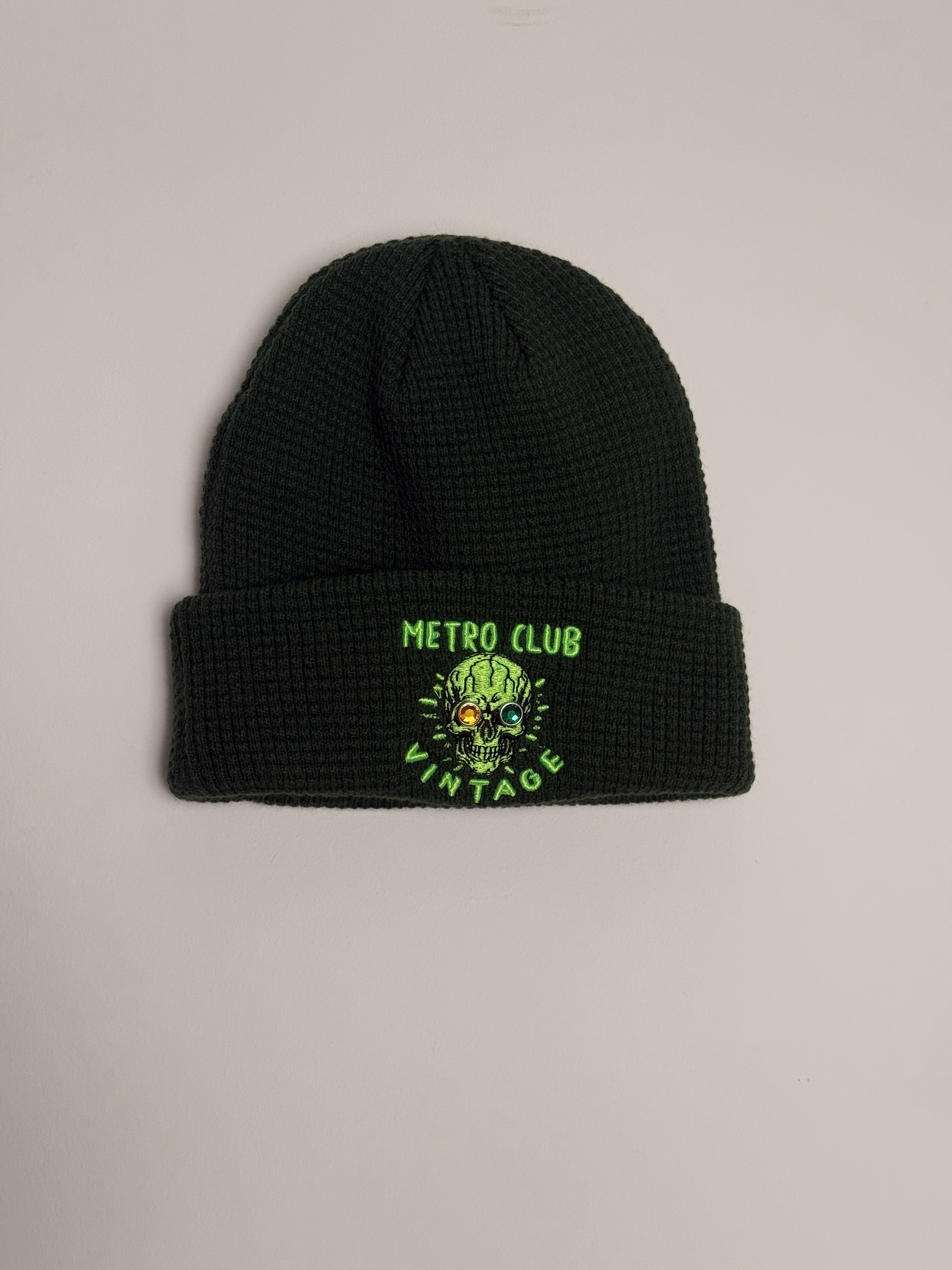 Metro Club Vintage Skull Eyes Beanie