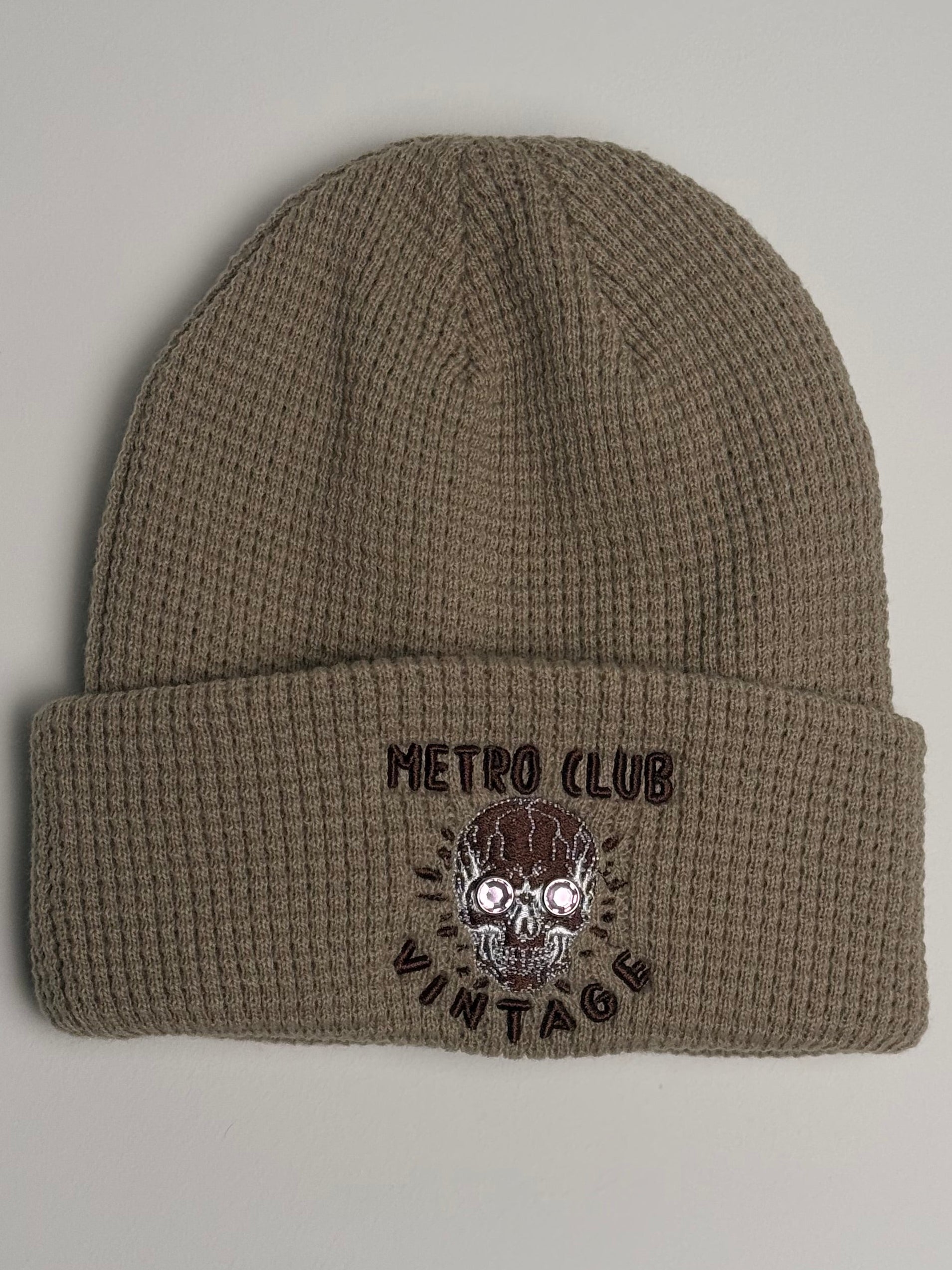Metro Club Vintage Skull Eyes Beanie
